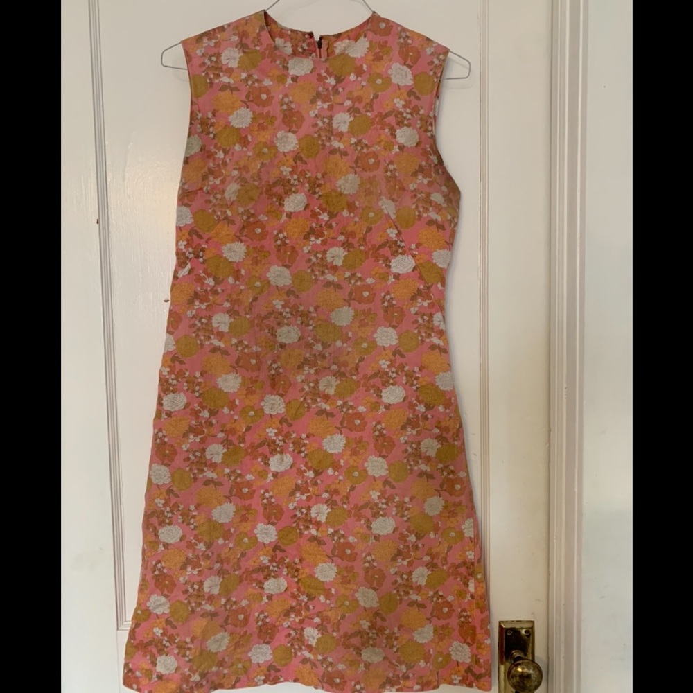 Vintage Handmade Cotton Floral Shift Dress